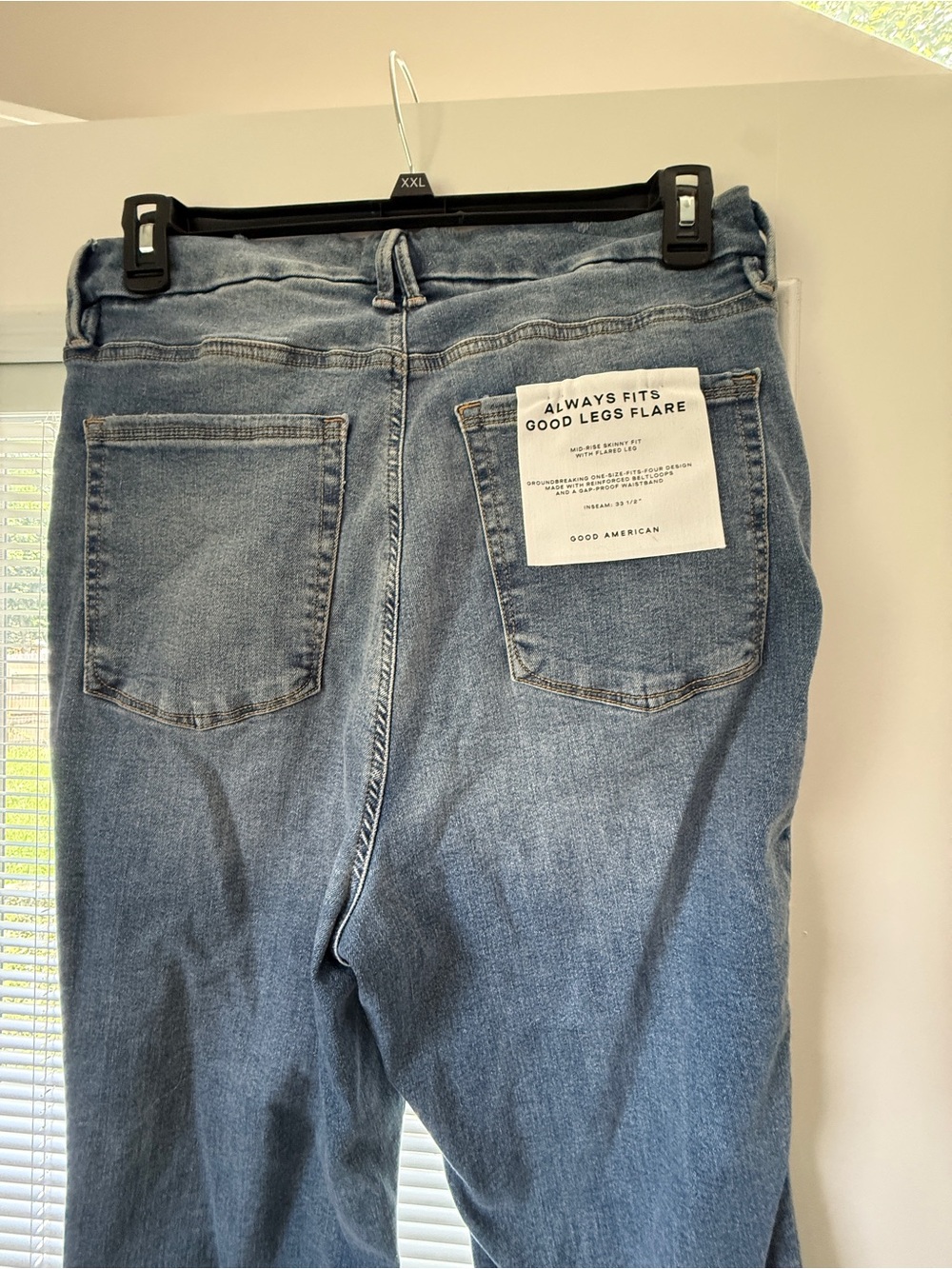 Good American Light Blue High-Rise Flare Jeans - Picture 7 of 7